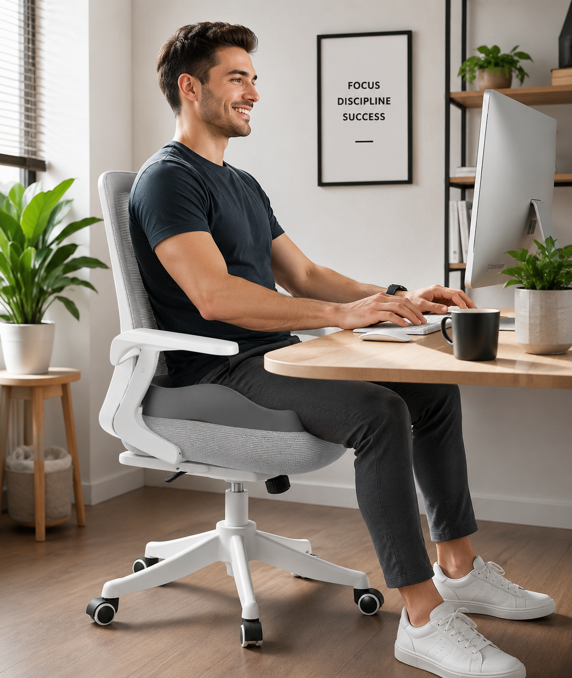 Ergonomic Memory Foam Seat Cushion for Office Chairs & Cars - Posture Support, Butt Pain Relief, Easyclean Material